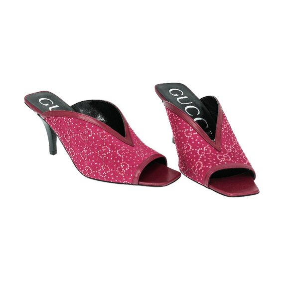 Gucci Gucci Moiret GG Crystal Heel Sandals - Picture 1 of 11